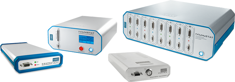 Image depicts examples from Ivium range of potentiostats