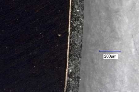 Cutting edge of Cu 10. 200x magnification